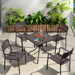 Garden table and chair five piece set simple modern commercial street coffee chair milk tea shop outdoor outdoor leisure seat