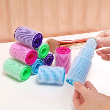 6pcs Self-Grip Hair Rollers Heatless Hair Curlers No Heat Hair Bangs Volume Self-adhesive Hook & Loop DIY Styling Tools