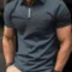 Herren Freizeit Vintage Stil 3D Druck Revers 1/4 Reißverschluss Kurzarmhemd Für Herren Golf Fitness Training