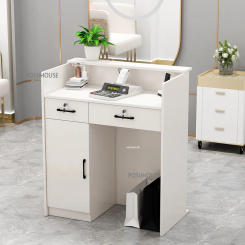 Wood-based Panel Reception Desk for Office Furniture Nordic Creative Reception Counter Designer Clothing Store Checkout Desk GM