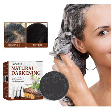 Natural Darkening Soap Repair Gray White Hair Color To Black Moisturizing Polygonum Nourishing Scalp Soften Hair Darkening Soap