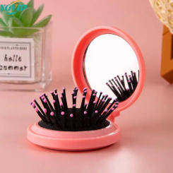 Small Size Hair Comb With Folding Mirror Traveling Portable Massage Folding Comb Women Girl Hair Brush With Mirror Styling Tools