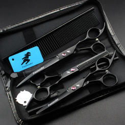 7.0 inch Professional pet scissors for dog grooming scissors set High Quality Straight & Thinning & Curved Scissors 3pcs/set