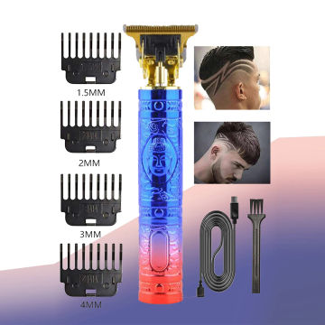 Electric hairdresser, blue and Red Buddha (6-piece set) professional hairdresser, rechargeable retro oil head push