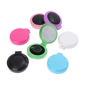 1PC Folding Air Bag Comb with Mirror Compact Pocket Portable Travel Hair Brush Cosmetic Mirror Head Massager Relax Styling Tools