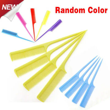 Versatile Hair Comb Durable Random Color Fine-tooth Design Heat Resistant Plastic Peine Comb Cosmetic Tail Comb In Random Color