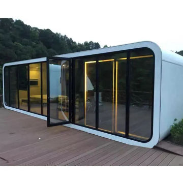 12? 24? Mobile Prefab Garden Container Glass House Apple Style Sun room Home Stay Capsule cabin Villa Hotel with furnitures