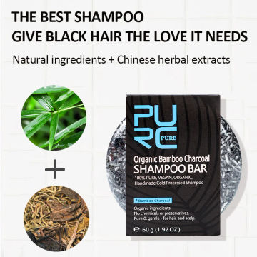 60g Organic Bamboo Charcoal Shampoo Deep Cleaning Reduce Gray White Hair Repair Damage Pure Solid Soap For Hair and conditioner