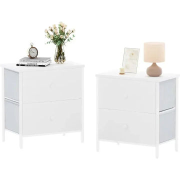White Nightstands Set of 2 - Dresser Sets Night Stand for Bedroom End Table