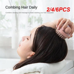 2/4/6PCS Manual Head Scalp Care Massage Shampoo Brush Slimming Comb Cleaning Shower Bath Exfoliate Remove Dandruff Promote Hair