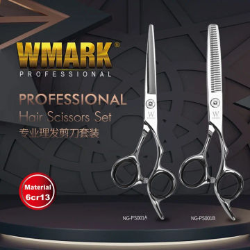 WMARK NG-PS001A/B 9CR Flat Cut Teeth Thinning Scissors Hair Salon Shears  6.0 Inch Professional Hair Scissors  Barber Tool