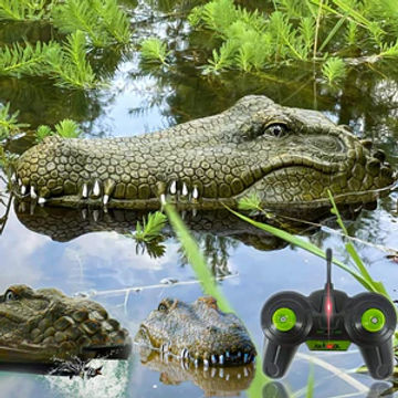 RC Boat with Alligator Head 2.4GHz Scary Funny Crocodile Remote Control Boat Prank Toy for Children