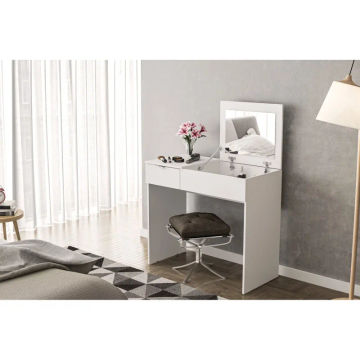 Polifurniture Modern Pull Top Bedroom Vanity Desk, White Finish dressers for bedroom