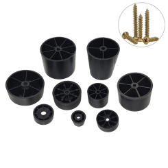 4Pcs 30/35/40/50MM Hight Black Plastic Round Furniture Legs 50mm Dia for Table Chair Bed Cabinet Feet Floor Protection Heighten