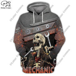 PLstar Cosmos 3D Printed Skull Mechanic Graphic Print Unisex Clothing Fun Casual Hoodie/Sweatshirt/Zip/Jacket/T-Shirt JX-2