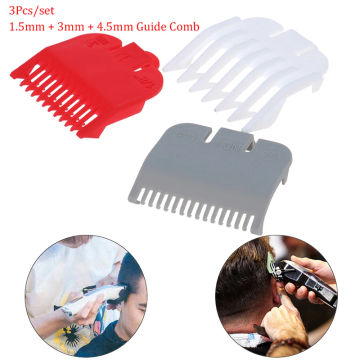 3Pcs 1.5mm/3mm/4.5mm Hair Clipper Replacement Sheath Limit Comb Accessory Guide Professional Suitable For Wahl Trimmers