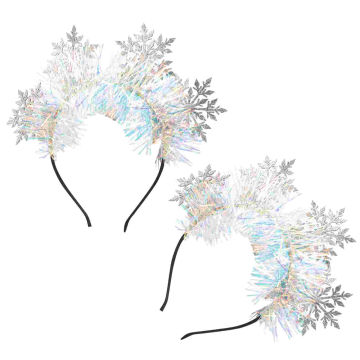 Snowflake Headband Christmas Headdress Christmas Headband Hair Ornament Holiday Party Favor Decor Snowflake Hair Hoop