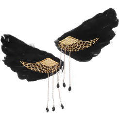 Pair Angel Wings Hair Clip Tassel Feathers Hair Barrettes Wedding Headpiece Kawaii Plush Hair Clamps Halloween Cosplay