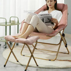 Folding lounge chair lunch break chair balcony leisure lunch break nap back chair lazy sofa portable sleeping chair home