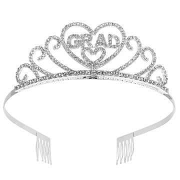 Grad Crown Headband Chic Tiara Headdress Delicate Hairband Party Grads Alloy Costume Accessory