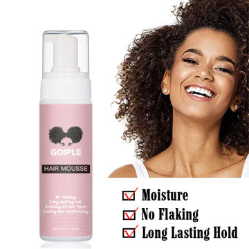 200ml Moisturizing Natural Curly Hair Styling Foam for Lace Wig Strong Hold Mouss Foaming Curl Defining Hair Mousse Foam