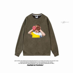 Cute Baby Printed Pullovers Men Casual Long Sleeve Sweatshirts Autumn Winter Suede Man Oversized Hoodies Unisex Clothing Tops