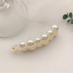 Fashion Elegant Geometric Hairpins Plastic Girls Hair Crabs Hair Claws Pearl Barrettes Banana Hair Clips