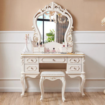 Nordic Luxury Vanity Tables Makeup Mirror Modern Vanity Tables Storage Cabinet Toaletka Do Sypialni Bedrooms Furniture WZ50VT