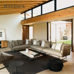 Nordic Furniture Outdoor Indoor Furniture Set For Living Room Rattan Garden Sofas Lounger Chairs For Rest Hotel Chaise Longues