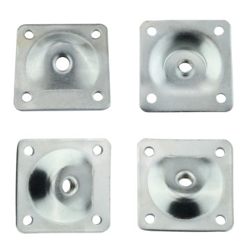 4pcs Furniture Leg Mounting Plate Table Sofa Seat Feet Attachment Fixing Plates Brackets Hardware 49*49mm Iron Silver
