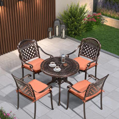 Garden table and chair five piece set iron outdoor dining table outdoor furniture courtyard cast aluminum terrace sunshine room