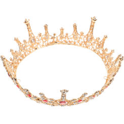 Red Rhinestone Wedding Vintage Headband Bridal Baroque Tiara Hair Jewelries