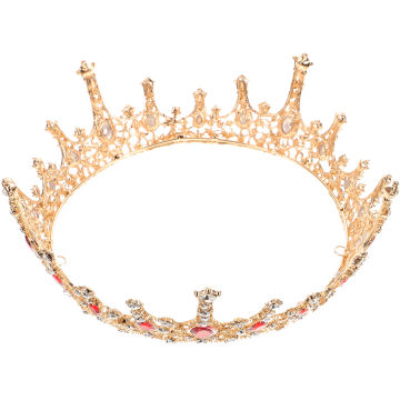 Red Rhinestone Wedding Vintage Headband Bridal Baroque Tiara Hair Jewelries