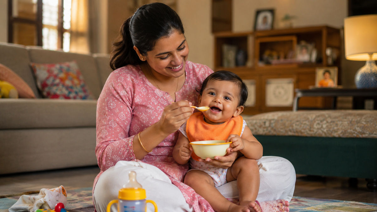 Pumpkin Dal Khichdi Recipe for 9 Month Baby: Step-by-Step Pressure Cooker Guide