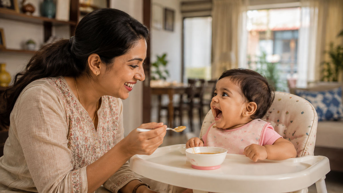 Spinach Moong Dal Soup for 10-Month Babies: 10-Minute Pressure Cooker Recipe with Iron-Boost Tips