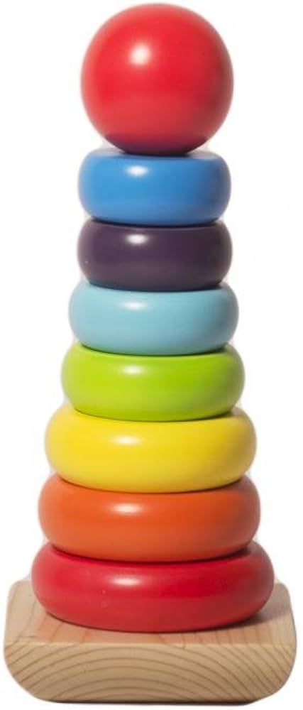 Shumee Wooden Stacking Ring Toy with Non-Toxic Paint