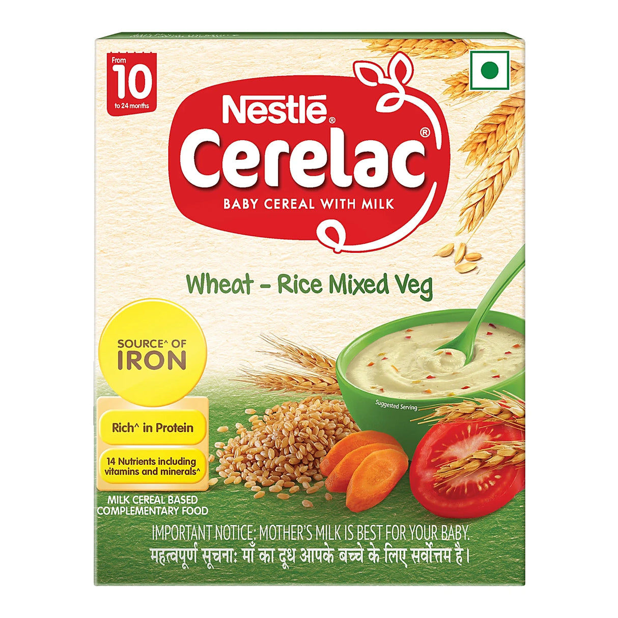 Nestlé Cerelac Fortified Baby Cereal with Milk, Wheat - From 6 Months, 300g Pouch