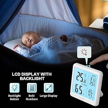 Digital Room Thermometer with LCD Display (Battery Operated)