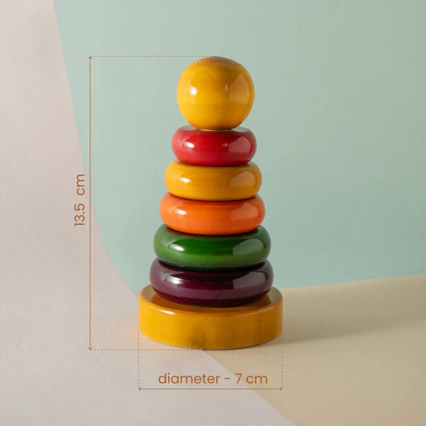 Skillofun Stacking Rings with Wooden Post