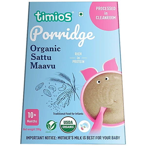 Timios Organic Steel-Cut Oats Baby Cereal