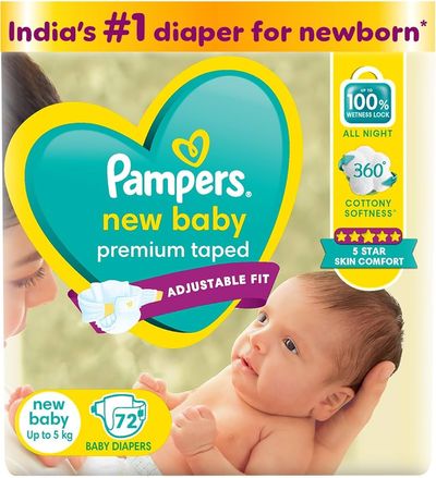 Pampers Premium Care Taped Diapers (60 count pack) — buy on Amazon India