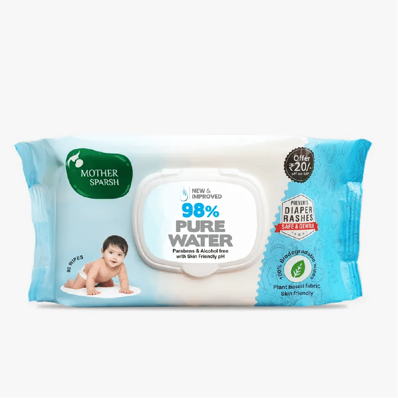 Mother Sparsh Baby Wipes 80 Pieces Pack