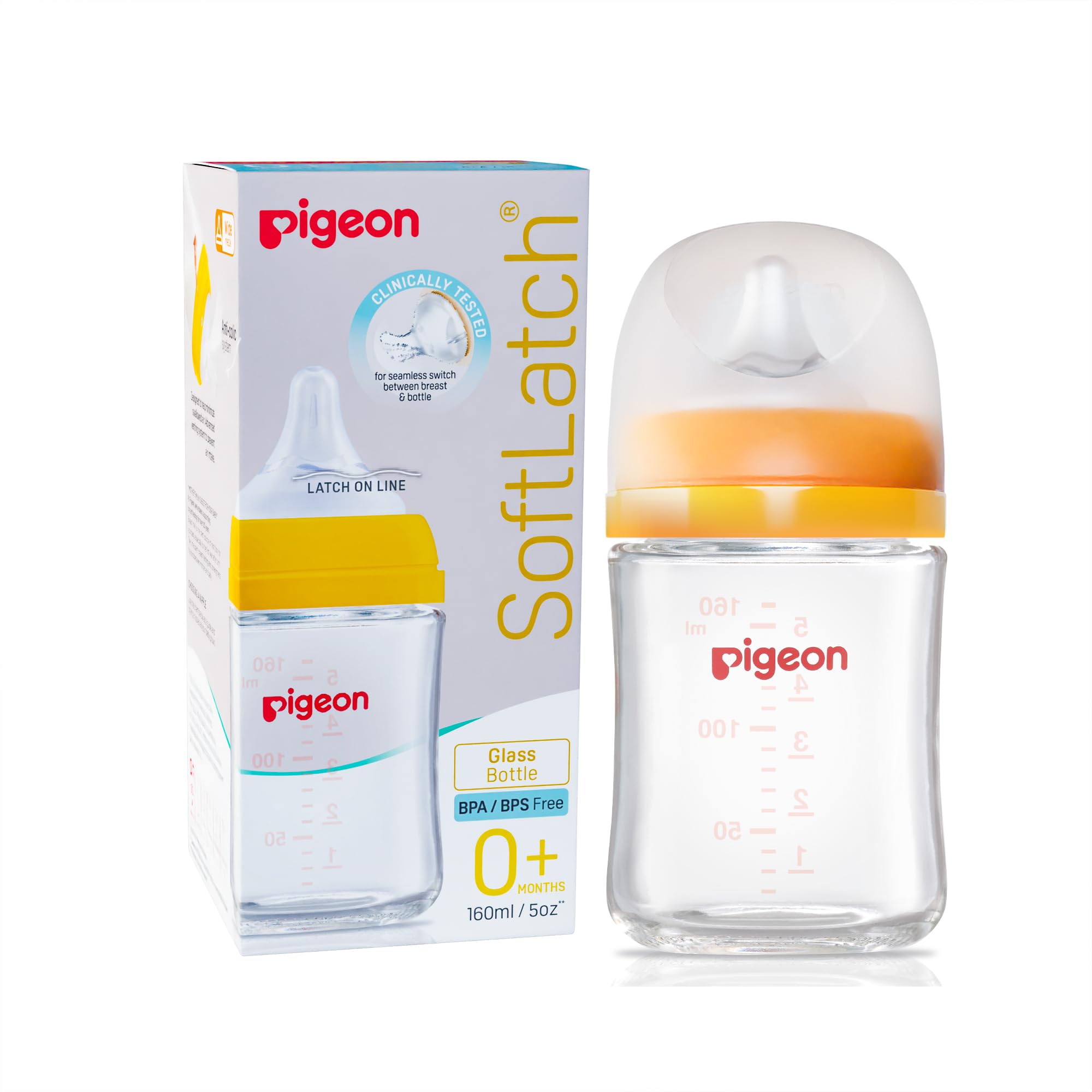 Pigeon SofTouch Glass Bottle with Silicone Sleeve 120ml
