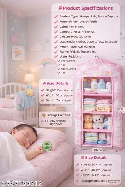 Vertical Wall-Mounted Nursery Organizer (6 Pockets) — buy on Amazon India