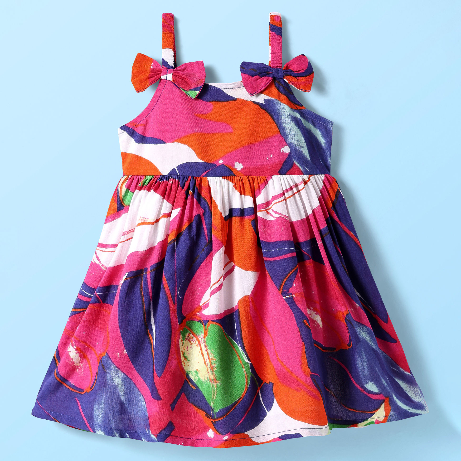 FirstCry BabyHug Sleeveless Cotton Dress for Girls