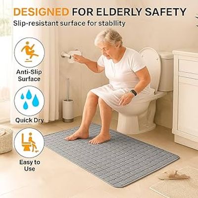 Anti-Slip Bathroom Mat with Suction Cups (60x40cm) — buy on Amazon India