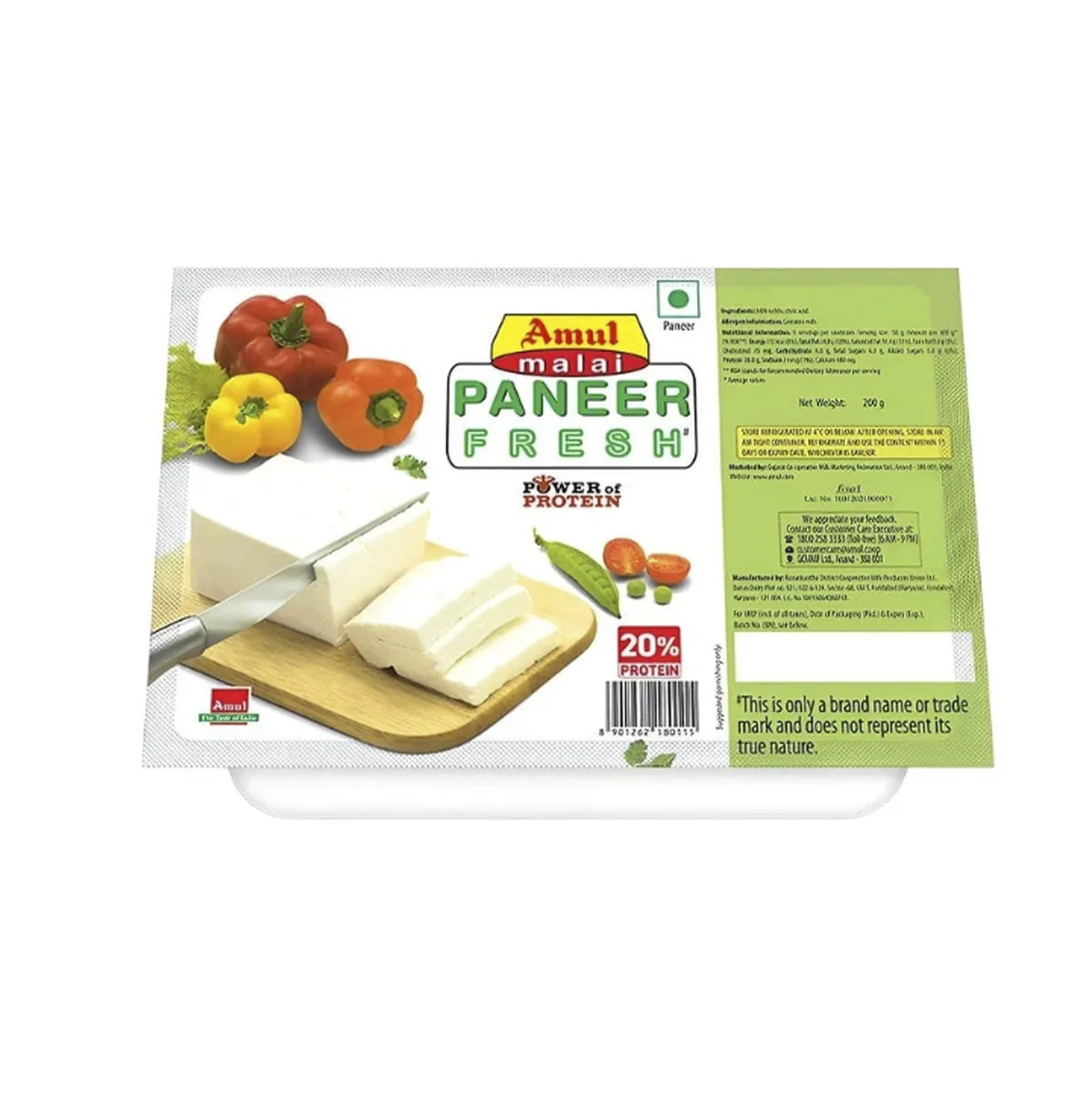 Amul Paneer (Fresh, 200g Pack) - Iron + Calcium for Babies 8+