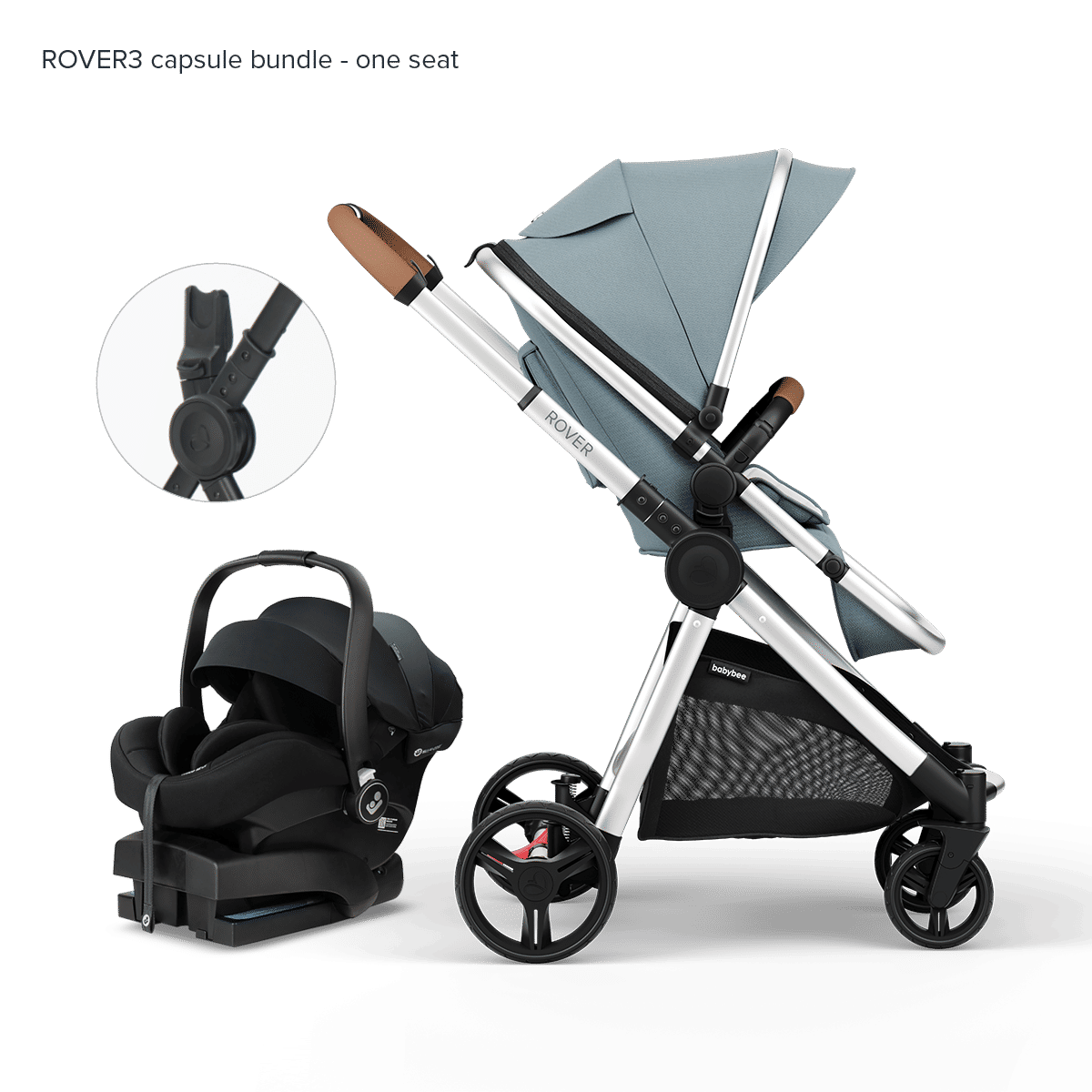 Babyee Rover Baby Stroller Pram with Mosquito Net and Storage Basket