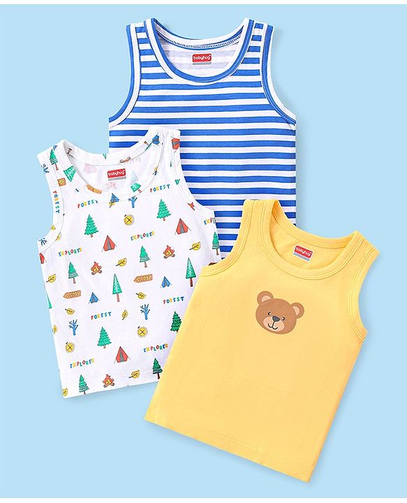 Babyhug Cotton-Polyester Baby Vest Pack
