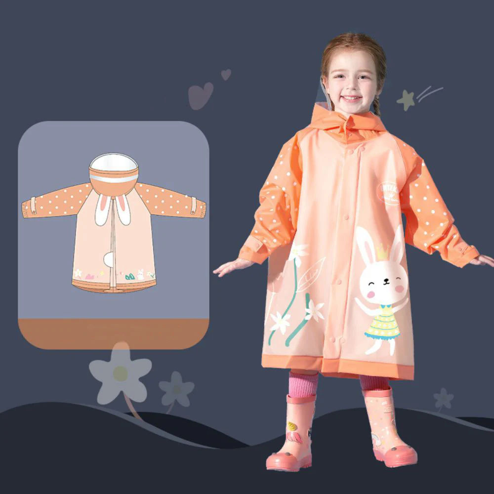 R for Rabbit Hooded Baby Raincoat
